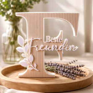 Schriftaufsteller „Beste Freundin" mit Blumen-Design